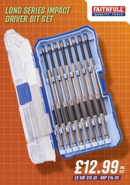 Faithfull Long Series Impact Driver Bit Set