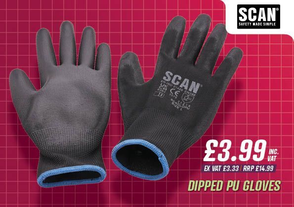 Scan Dipped PU Gloves 5prs