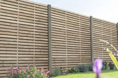 Contemporary Double Slatted Fence