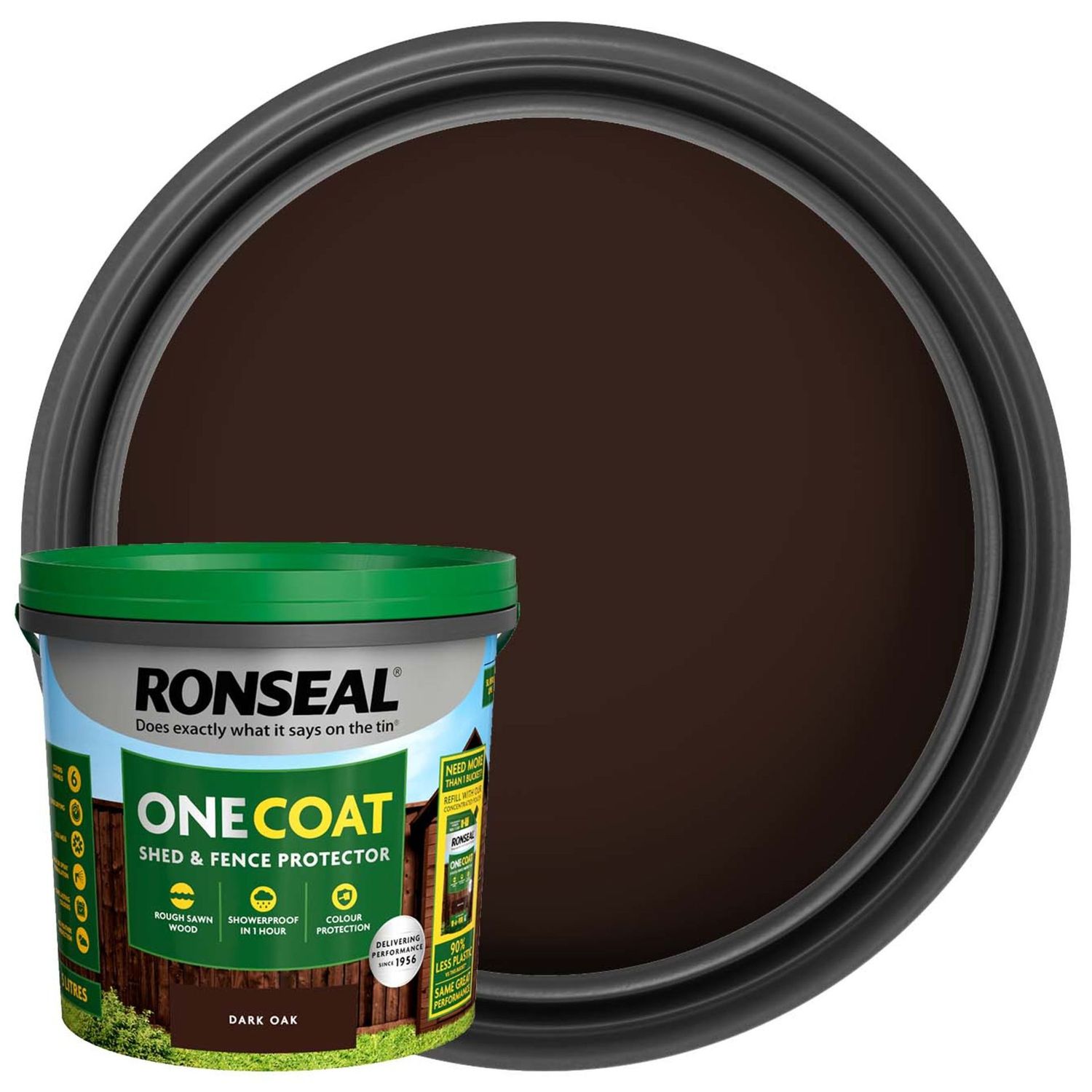 Ronseal 5ltr One Coat Fence life Dark Oak Ronseal 5ltr One Coat Fence life Dark Oak