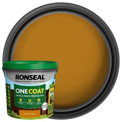 Ronseal 5ltr One Coat Fence life Harvest Gold Ronseal 5ltr One Coat Fence life Harvest Gold