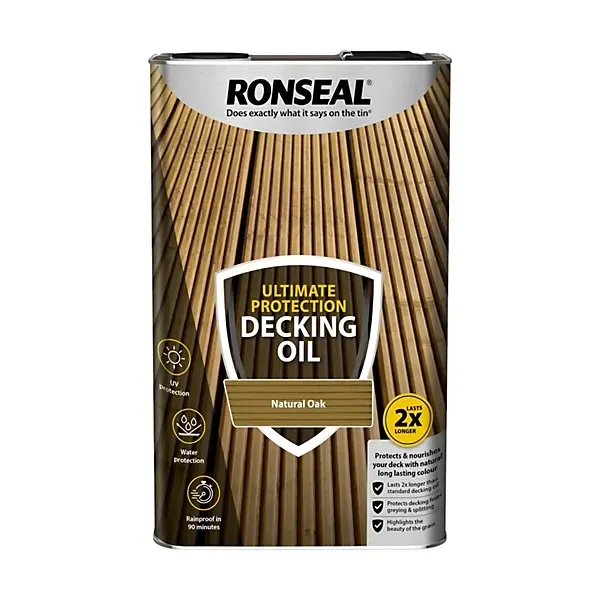 5ltr Ronseal Ultimate Decking Oil Natural Oak