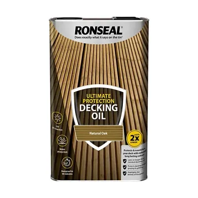 5ltr Ronseal Ultimate Decking Oil Natural Oak