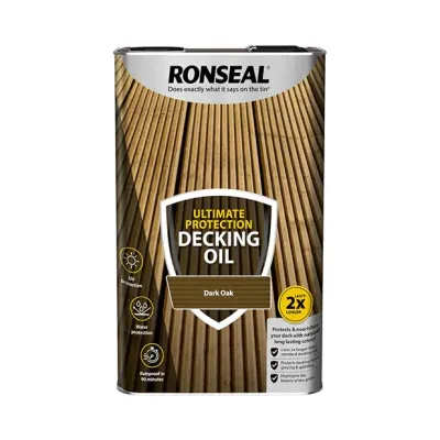 5ltr Ronseal Ultimate Decking Oil Dark Oak