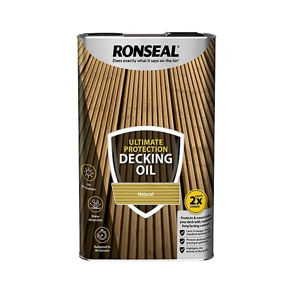 5ltr Ronseal Ultimate Protection Decking Oil Natural