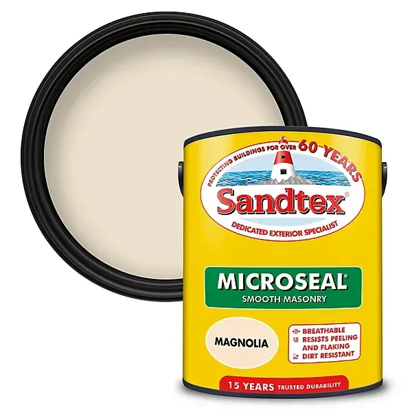 2.5ltr Sandtex Microseal Smooth Magnolia Sandtex Paint