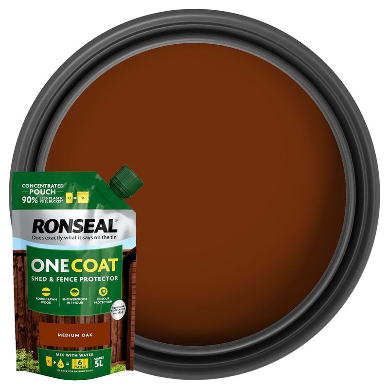 950ml One Coat Shed & Fence Protector Concentrate Pouch Medium Oak