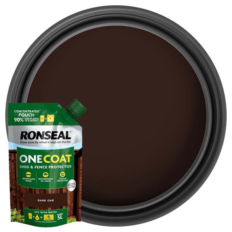 950ml One Coat Shed & Fence Protector Concentrate Pouch Dark Oak