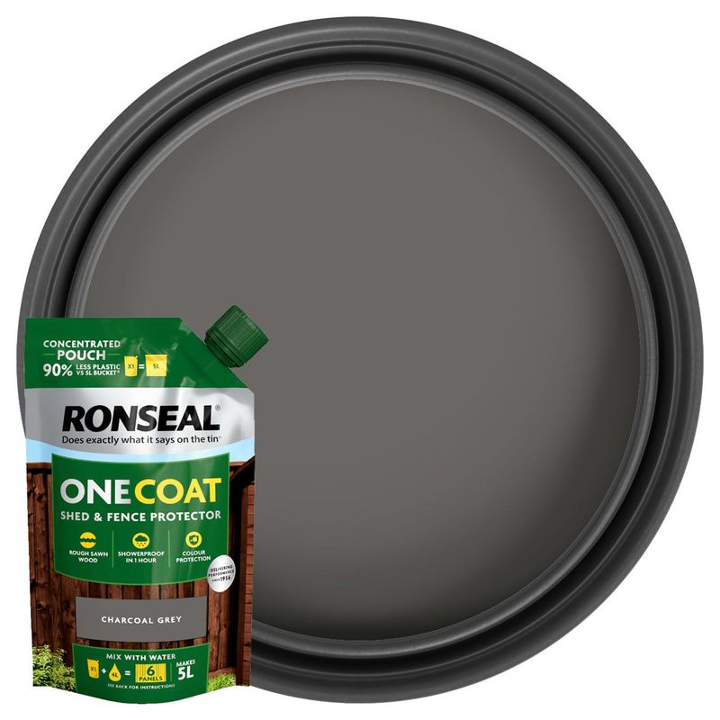 950ml One Coat Shed & Fence Protector Concentrate Pouch Charcoal Grey