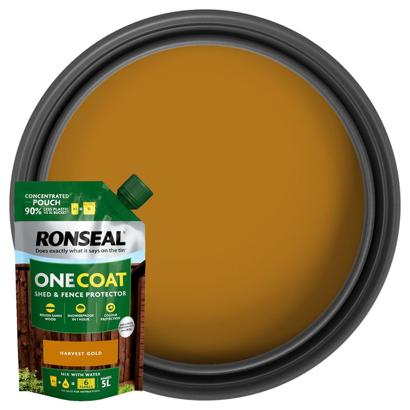 950ml One Coat Shed & Fence Protector Concentrate Pouch Harvest Gold
