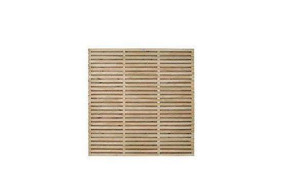 1.8m x 1.8m Pressure Treated Contemporary Double Slatted Fence Panel