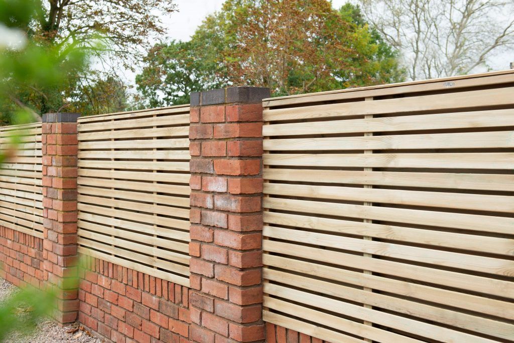 1.8m x 1.2m Pressure Treated Contemporary Double Slatted Fence Panel