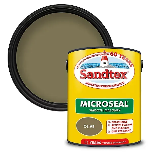5ltr Sandtex Microseal Smooth Olive Masonry Paint