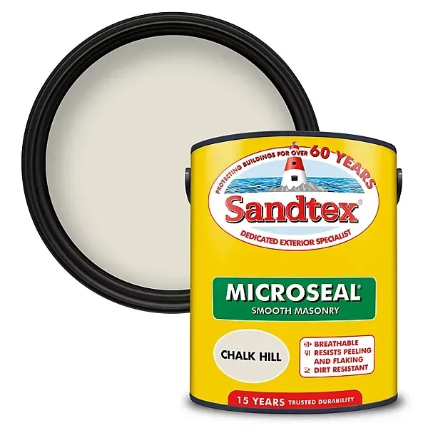 5ltr Sandtex Microseal Smooth Chalk Hill Masonry Paint