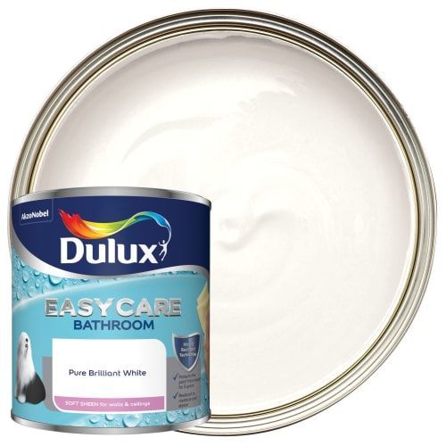 2.5ltr Dulux Easycare Bathroom Pure Brilliant White Soft Sheen