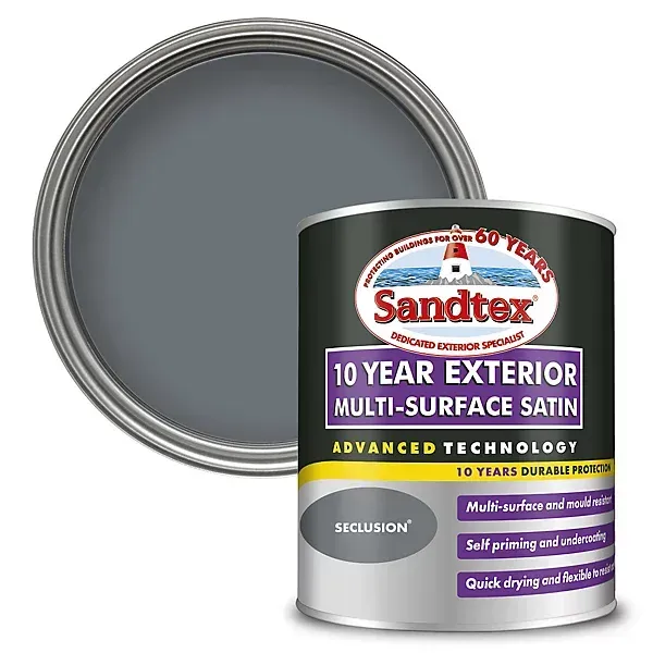 750ml Sandtex 10 Year Exterior Multi-Surface Satin Paint Seclusion