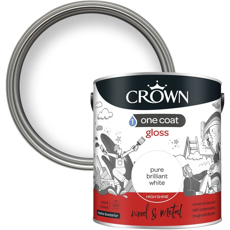 750ml Crown Pure Brilliant White One Coat Gloss