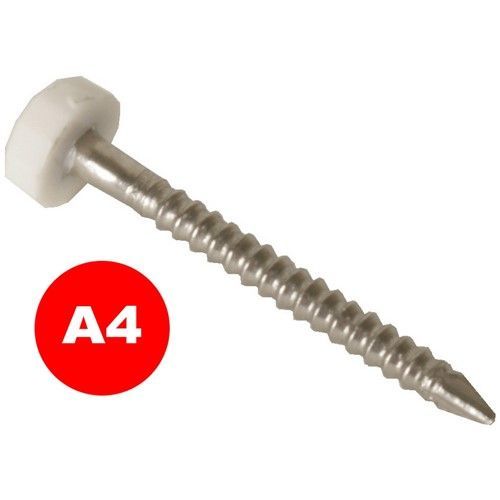 40mm White Poly Top Fascia Pins 30/Pack