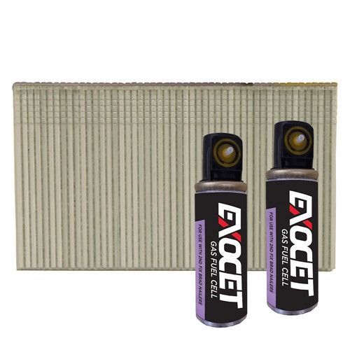 Exocet 64mm Galvanised Straight Brad Nails 2000/Pack Exocet 64mm Galvanised Straight Brad Nails 2000/Pack