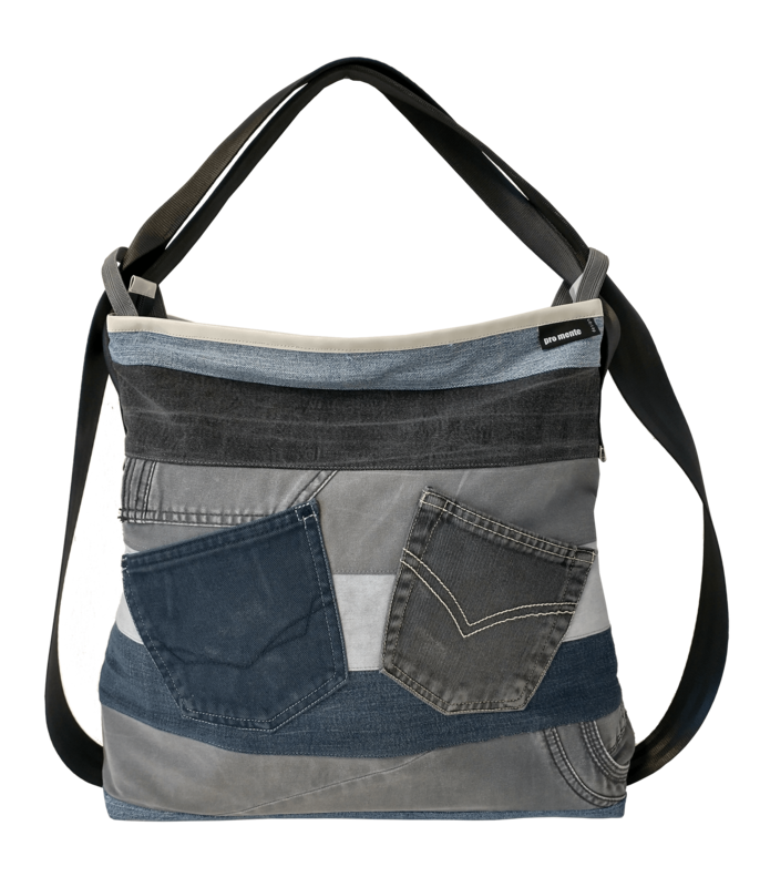 Rucksacktasche „Hermelin“ – grau/weiß