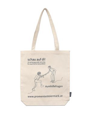 Stofftasche schau auf di! – „Um Hilfe fragen"