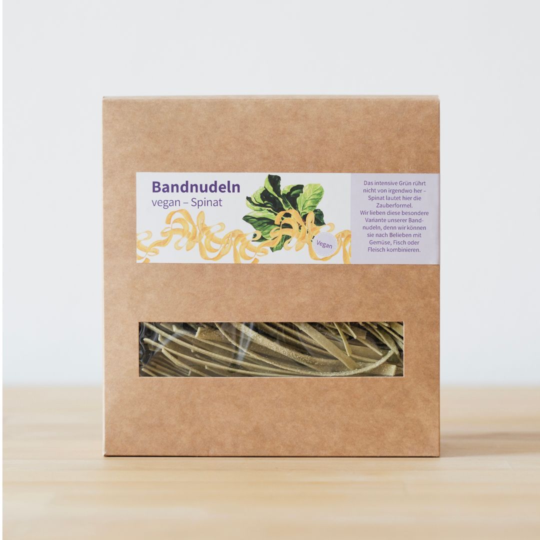 Bandnudeln „Spinat“ - vegan