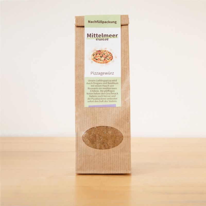 Pizzagewürz „Mittelmeeraroma“ – Nachfüllpackung Pizzagewürz „Mittelmeeraroma“ – Nachfüllpackung