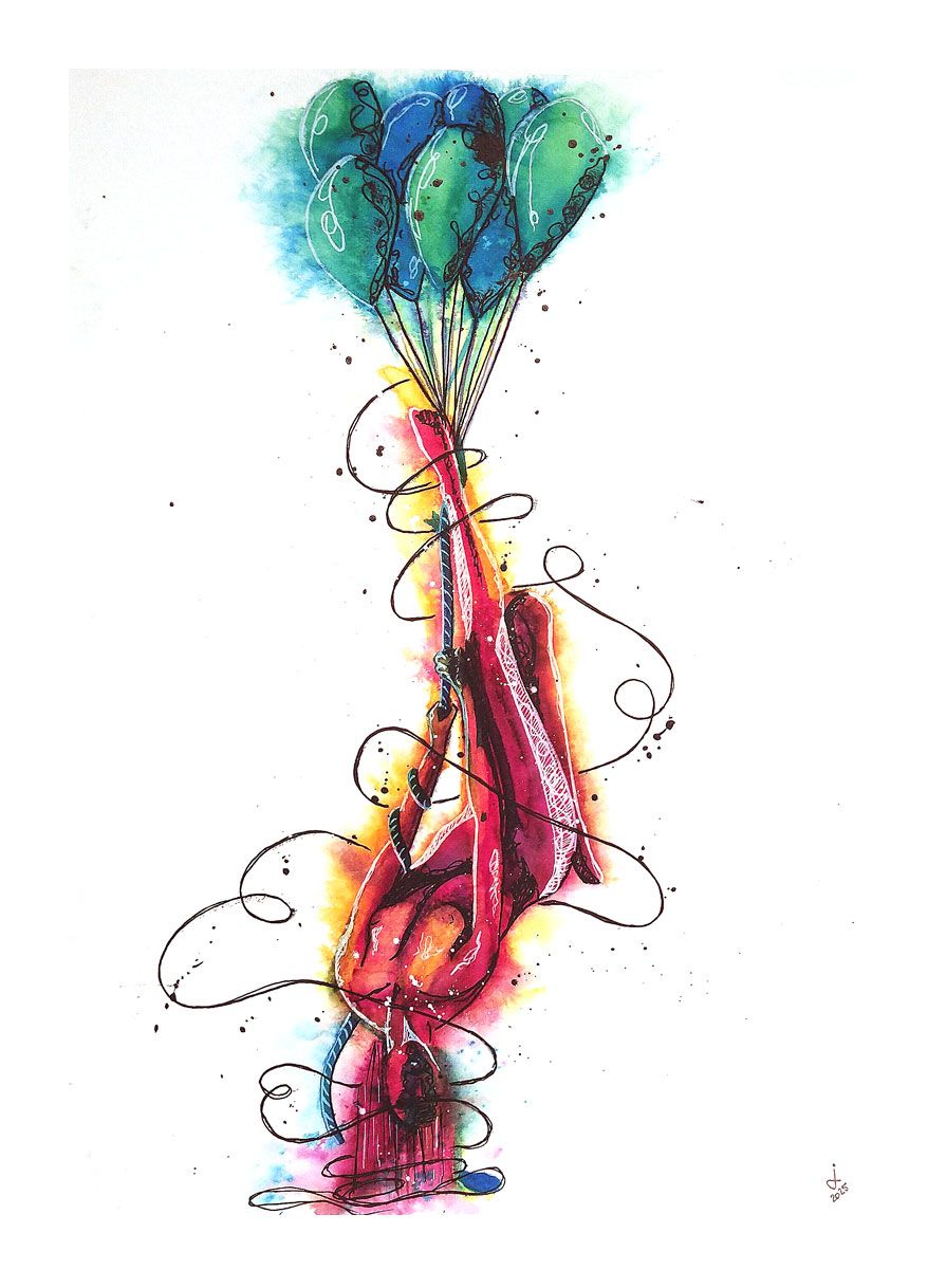Bild "Frau mit Luftballons"