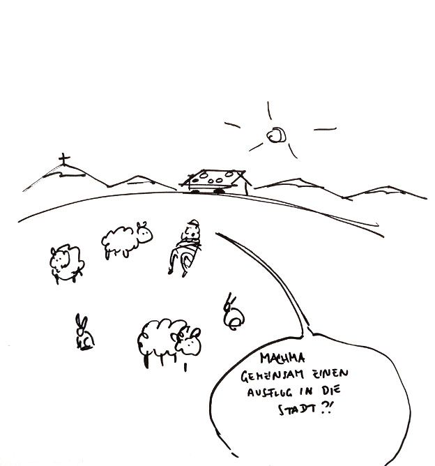 Zeichnung "unter Freunden"