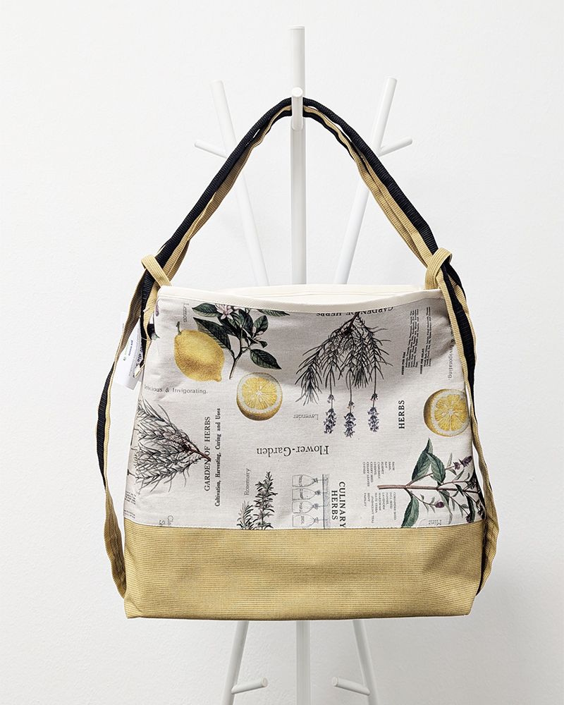 Einzelstück – Taschenrucksack – Zitronenblätter