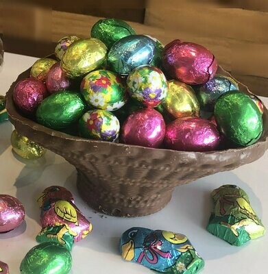 Chocolate Basket filled with Foil Eggs