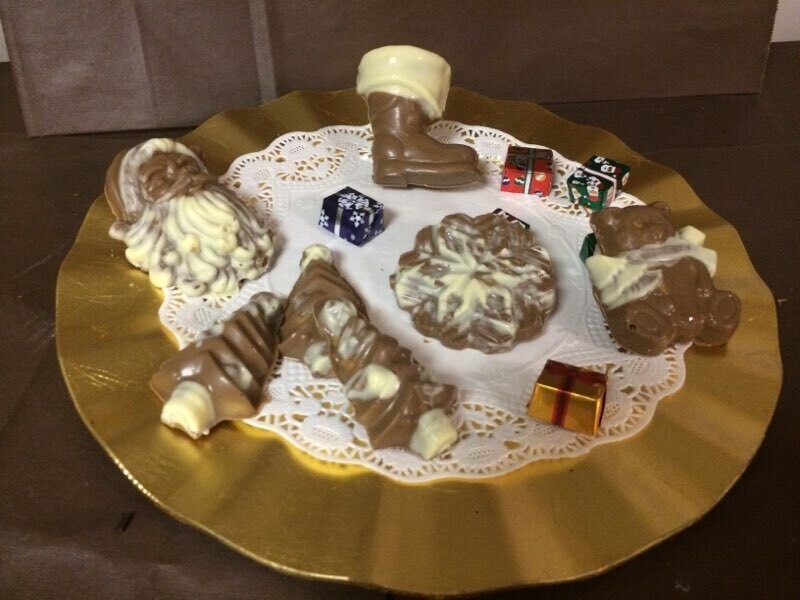 Peanut Butter Filled Chocolate Santa Face