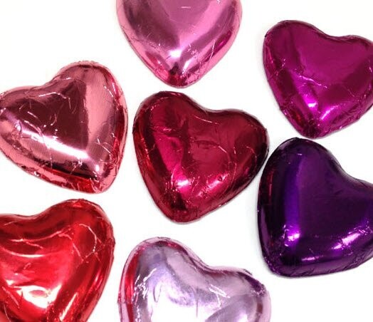 Foil-Wrapped Solid Milk Chocolate Hearts
