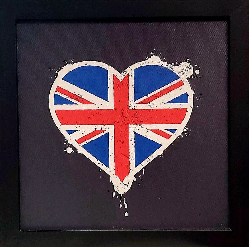 British Flag ( Union Jack) Heart Canvas Art