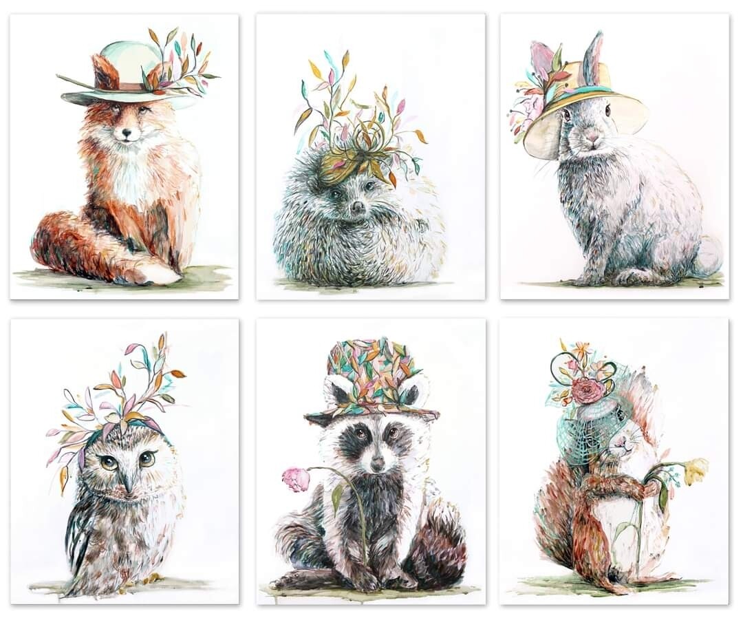 Set of 6 Woodland Animal Prints