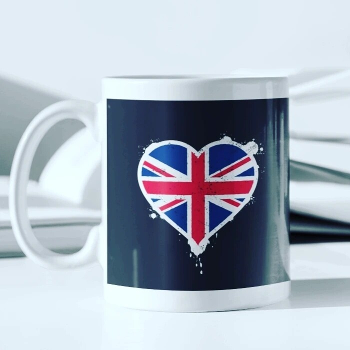 Union Jack Heart Mug