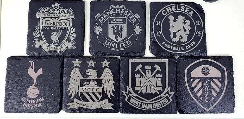 4x4 Premier League Football Slate Coasters SET OF 4