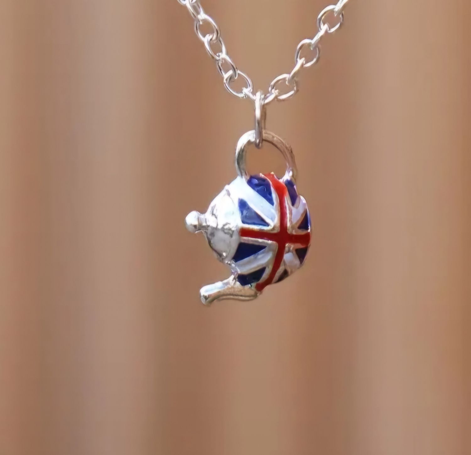 Union Jack Teapot Necklace