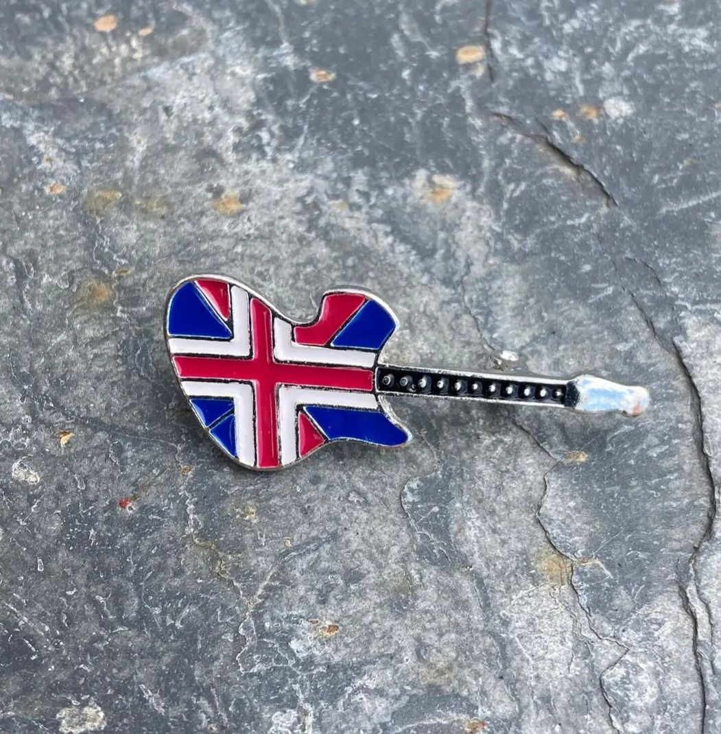 British Union Jack Electric Guitar Brooch