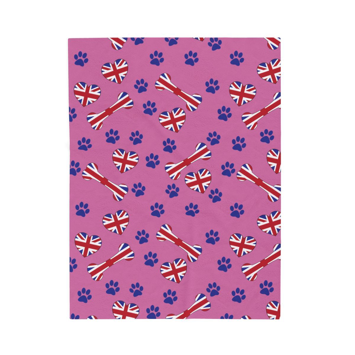 Cozy Union Jack Plush Dog Blanket for Your Pet
