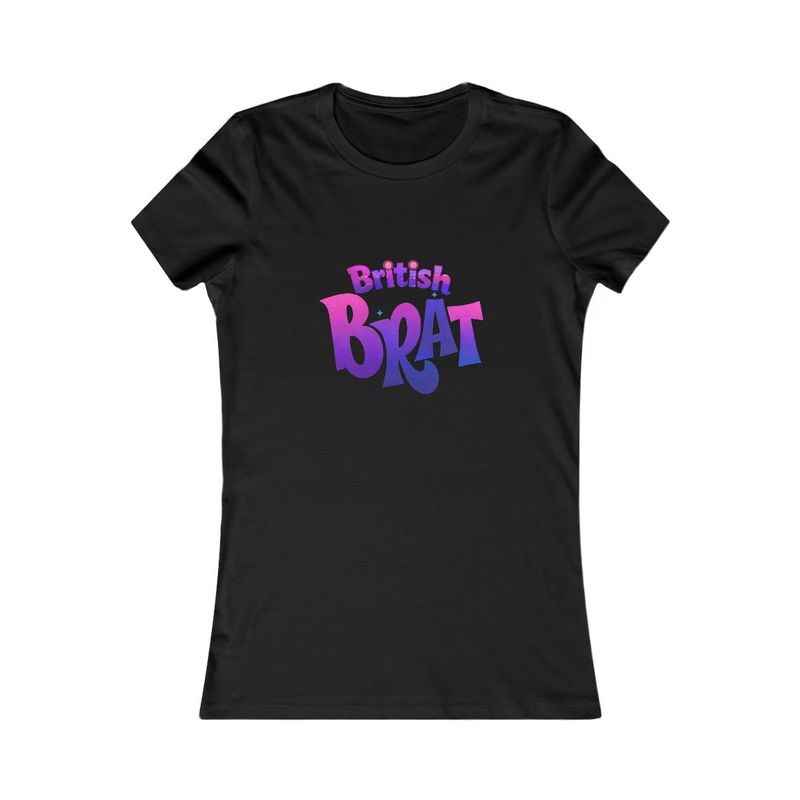British Brat Women's Tee — Retro Purple Ombre Graphic Shirt