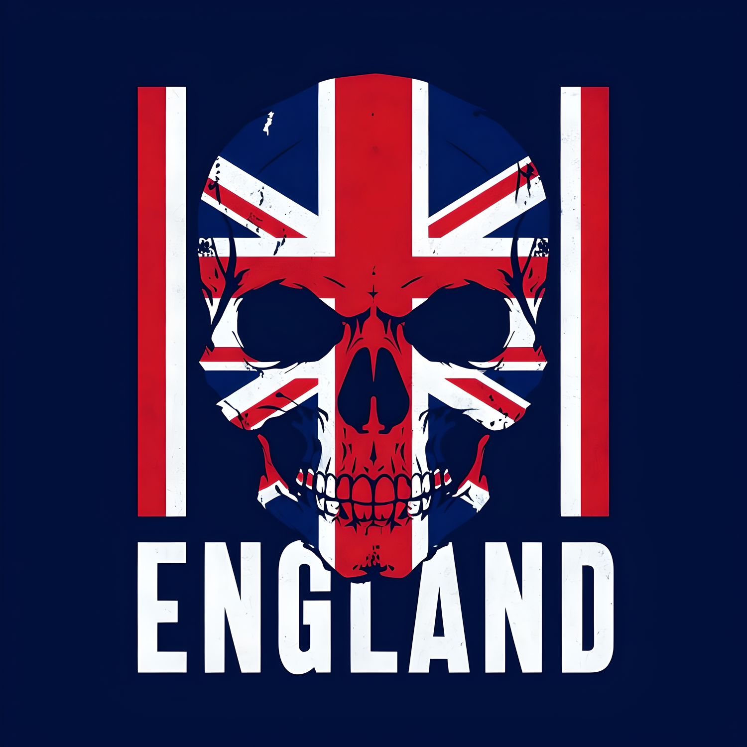 United Kingdom Skull Flag Poster — Matte Vertical Patriotic Wall Art