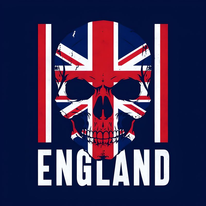 United Kingdom Skull Flag Poster — Matte Vertical Patriotic Wall Art