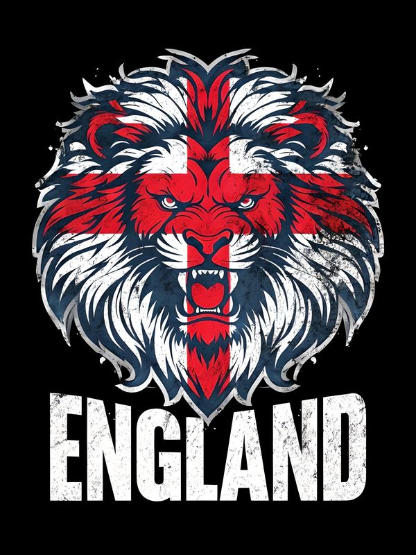 England Lion Flag Poster — Matte Vertical Wall Art