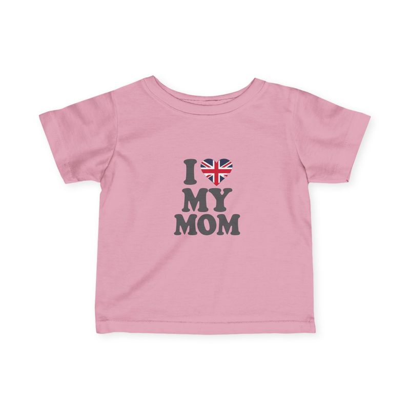 Infant Tee — "I (Union Jackheart) My Mom" Baby Shirt