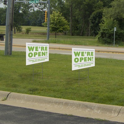 We're Open Yard Signs