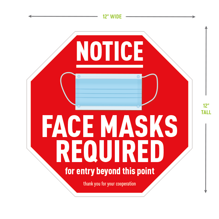 Mask Required Window Decal, Design Choice: Red