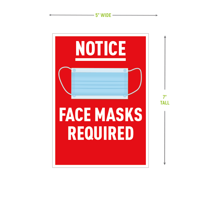 Mask Required Door Decal, Design Choice: Red
