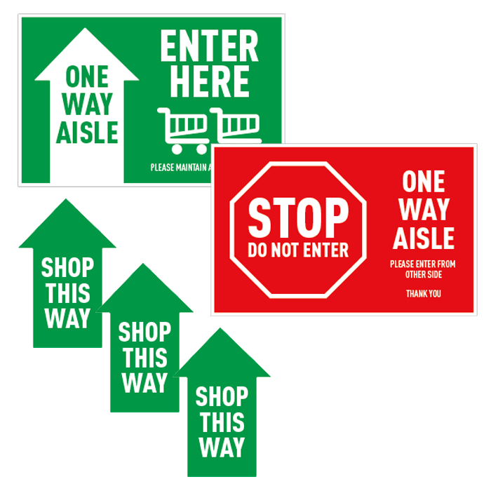 Directional Floor Graphic Kits, Design Choice: Red