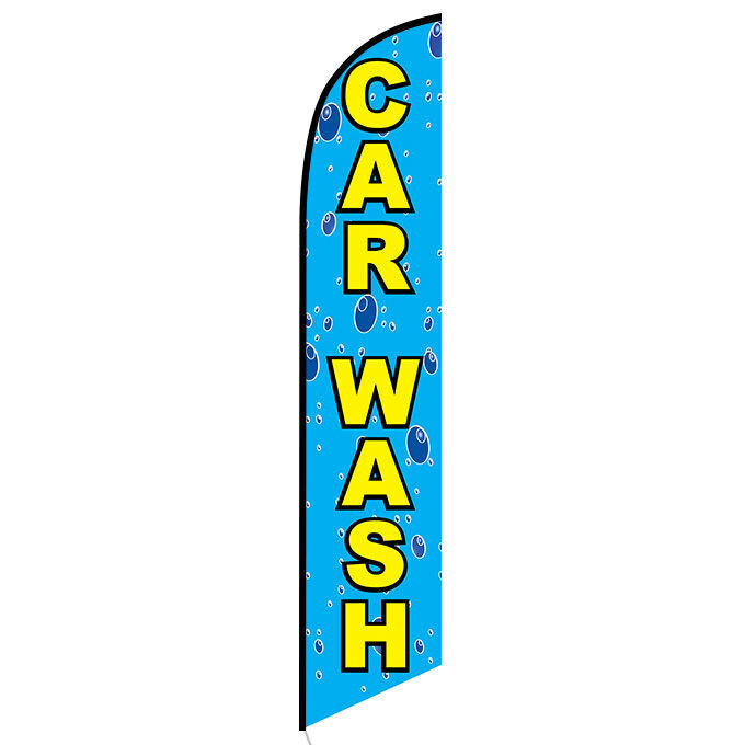 Car Wash Blue/Yellow Feather Flag